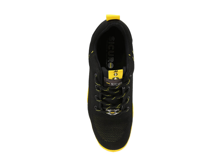Tenis Sicuro Industrial Con Casquillo Color Negro Amarillo