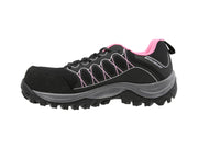 Tenis Sicuro Industrial Con Casquillo Para Dama SA703 Color Negro Rosa