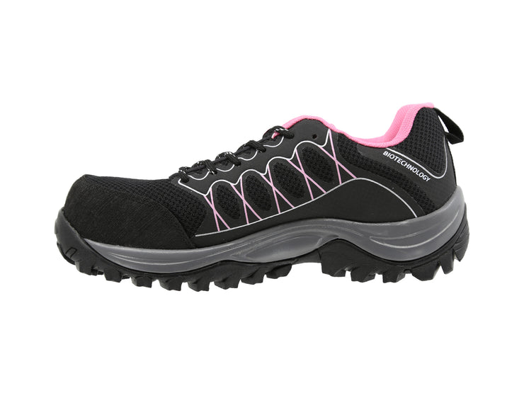 Tenis Sicuro Industrial Con Casquillo Para Dama SA703 Color Negro Rosa