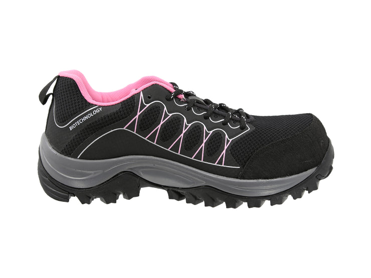 Tenis Sicuro Industrial Con Casquillo Para Dama SA703 Color Negro Rosa