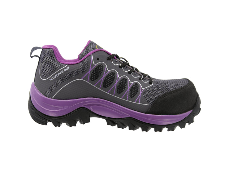 Tenis Sicuro Industrial SA703 Con Casquillo Para Dama Color Gris Morado