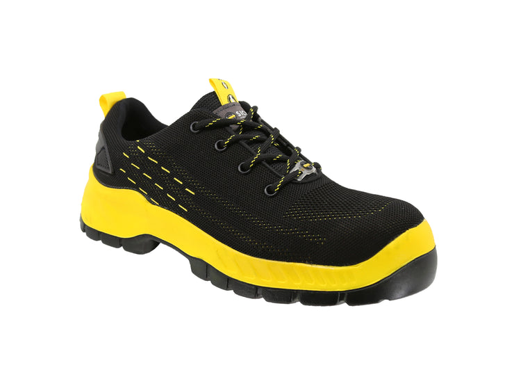 Tenis Sicuro Industrial Con Casquillo Color Negro Amarillo